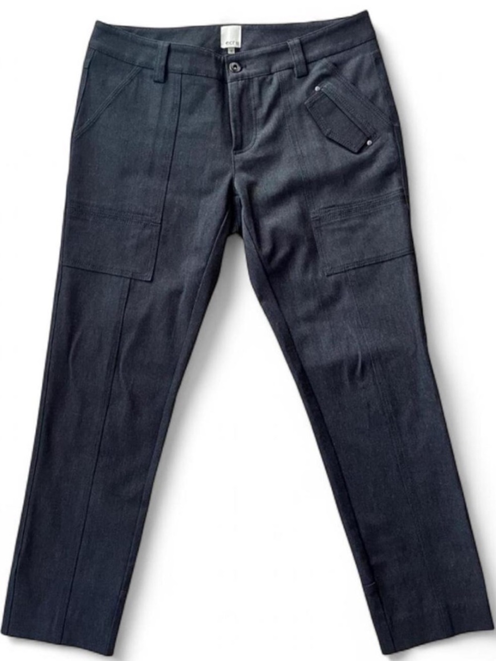 Ecru Dark Gray NWOT Cropped Dress Pants Sz 6